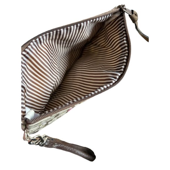 Thirty One Small Floral Pattern Fabric Zipper Wristlet Wallet - Picture 3 of 6